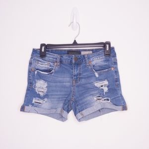 Aeropostale Women's Distressed Jean Shorts Size 4 Blue Denim Bottoms